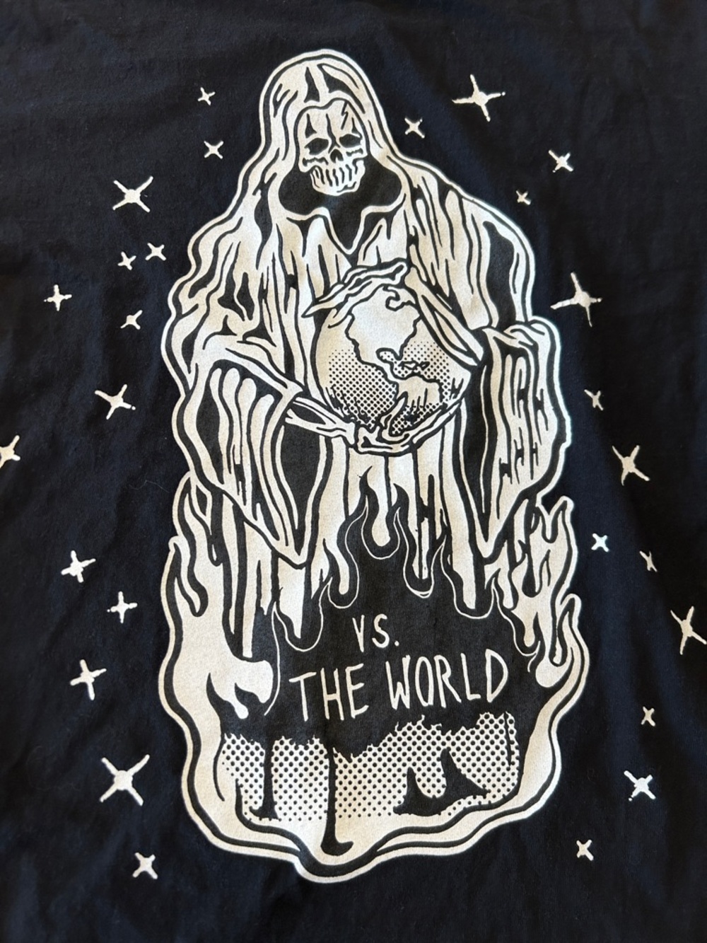 Warren Lotas, Vs. The World Tshirt Black Grim Reaper Large Tee‎ Graphic